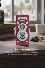 Mini Retro Dijital Fotoğraf Makinesi Video Kamera 1080P CMR44 Kırmızı