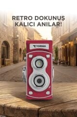 Mini Retro Dijital Fotoğraf Makinesi Video Kamera 1080P CMR44 Kırmızı