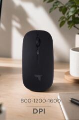 Mouse Sessiz Ergonomik Rgb Işıklı Kablosuz Optik Fare TM12 Siyah