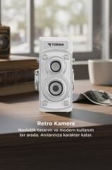 Mini Retro Dijital Fotoğraf Makinesi Video Kamera 1080P CMR44 Beyaz