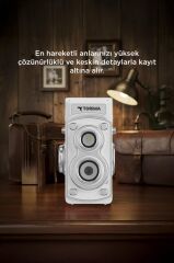 Mini Retro Dijital Fotoğraf Makinesi Video Kamera 1080P CMR44 Beyaz