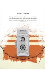 Mini Retro Dijital Fotoğraf Makinesi Video Kamera 1080P CMR44 Beyaz