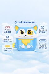 Dijital Fotoğraf Makineleri Çocuk Termal Resim Baskılı Yazıcı Kamera Video Makinesi CMR20 Mavi