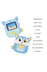 Dijital Fotoğraf Makineleri Çocuk Termal Resim Baskılı Yazıcı Kamera Video Makinesi CMR20 Mavi