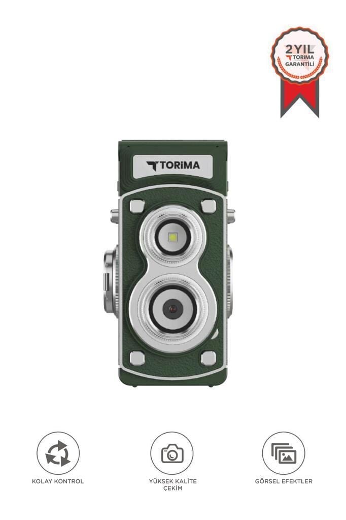 Mini Retro Dijital Fotoğraf Makinesi Video Kamera 1080P CMR44 Yeşil