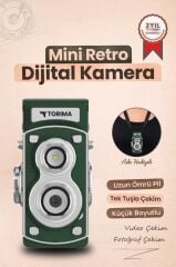 Mini Retro Dijital Fotoğraf Makinesi Video Kamera 1080P CMR44 Yeşil