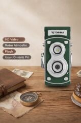 Mini Retro Dijital Fotoğraf Makinesi Video Kamera 1080P CMR44 Yeşil