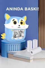 Dijital Fotoğraf Makineleri Çocuk Termal Resim Kağıt Baskılı Yazıcı Kamera Video Makinesi CMR20 Mavi