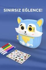 Dijital Fotoğraf Makineleri Çocuk Termal Resim Kağıt Baskılı Yazıcı Kamera Video Makinesi CMR20 Mavi