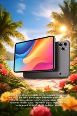 Android Tablet Kalem Klavye Mouse Full Set SIM Kartlı BTK Kayıtlı 10.1 İnç T17 Pro Max Koyu Gri