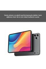 Android Tablet Kalem Klavye Mouse Full Set SIM Kartlı BTK Kayıtlı 10.1 İnç T17 Pro Max Koyu Gri