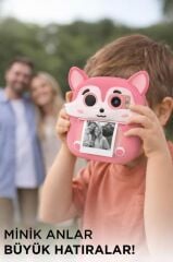 Dijital Fotoğraf Makineleri Çocuk Termal Resim Baskılı Yazıcı Kamera Video Makinesi CMR20 Pembe