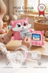 Dijital Fotoğraf Makineleri Çocuk Termal Resim Baskılı Yazıcı Kamera Video Makinesi CMR20 Pembe