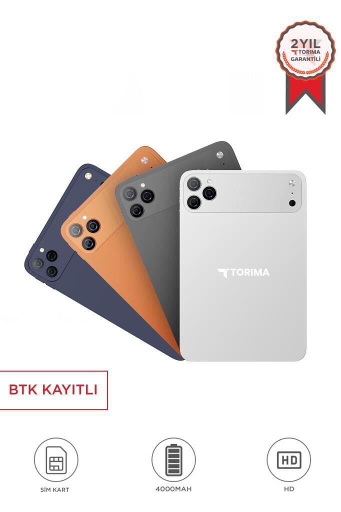 Android Tablet Kalem Klavye Mouse Full Set SIM Kartlı BTK Kayıtlı 10.1 İnç T17 Pro Max Gümüş