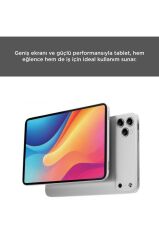 Android Tablet Kalem Klavye Mouse Full Set SIM Kartlı BTK Kayıtlı 10.1 İnç T17 Pro Max Gümüş