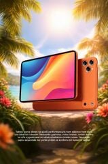 Android Tablet Kalem Klavye Mouse Full Set SIM Kartlı BTK Kayıtlı 10.1 İnç T17 Pro Max Turuncu