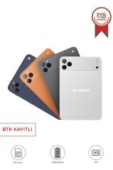 Android Tablet Kalem Klavye Mouse Full Set SIM Kartlı BTK Kayıtlı 10.1 İnç T17 Pro Max Turuncu