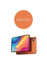 Android Tablet Kalem Klavye Mouse Full Set SIM Kartlı BTK Kayıtlı 10.1 İnç T17 Pro Max Turuncu