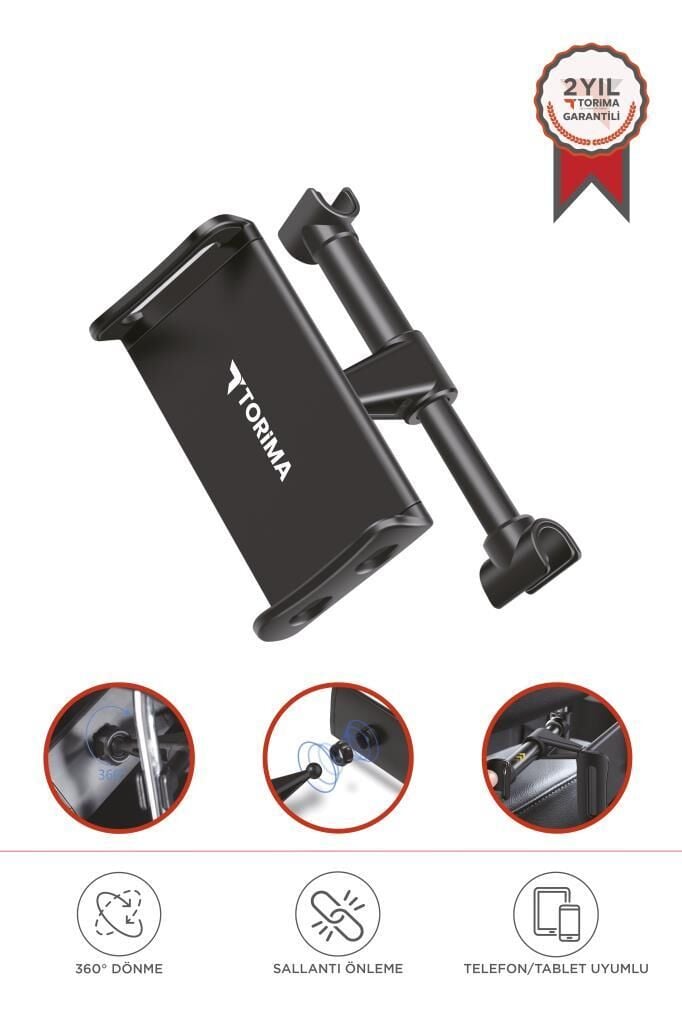 Torima JX-050 Siyah Ayarlanabilir Arka Koltuk Telefon Tablet Tutucu