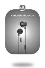 Kablolu Kulaklık Type-C Girişli Kulak İçi Kulaklık TC05 Siyah