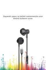 Kablolu Kulaklık Type-C Girişli Kulak İçi Kulaklık TC05 Siyah