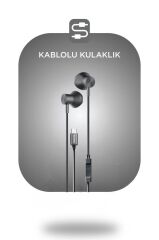 Kablolu Kulaklık Type-C Girişli Kulak İçi Kulaklık TC06 Siyah