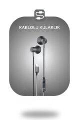 Kablolu Kulaklık Type-C Girişli Kulak İçi Kulaklık TC06 Siyah