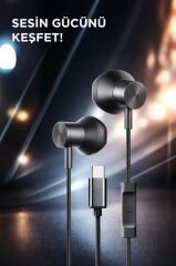Kablolu Kulaklık Type-C Girişli Kulak İçi Kulaklık TC06 Siyah